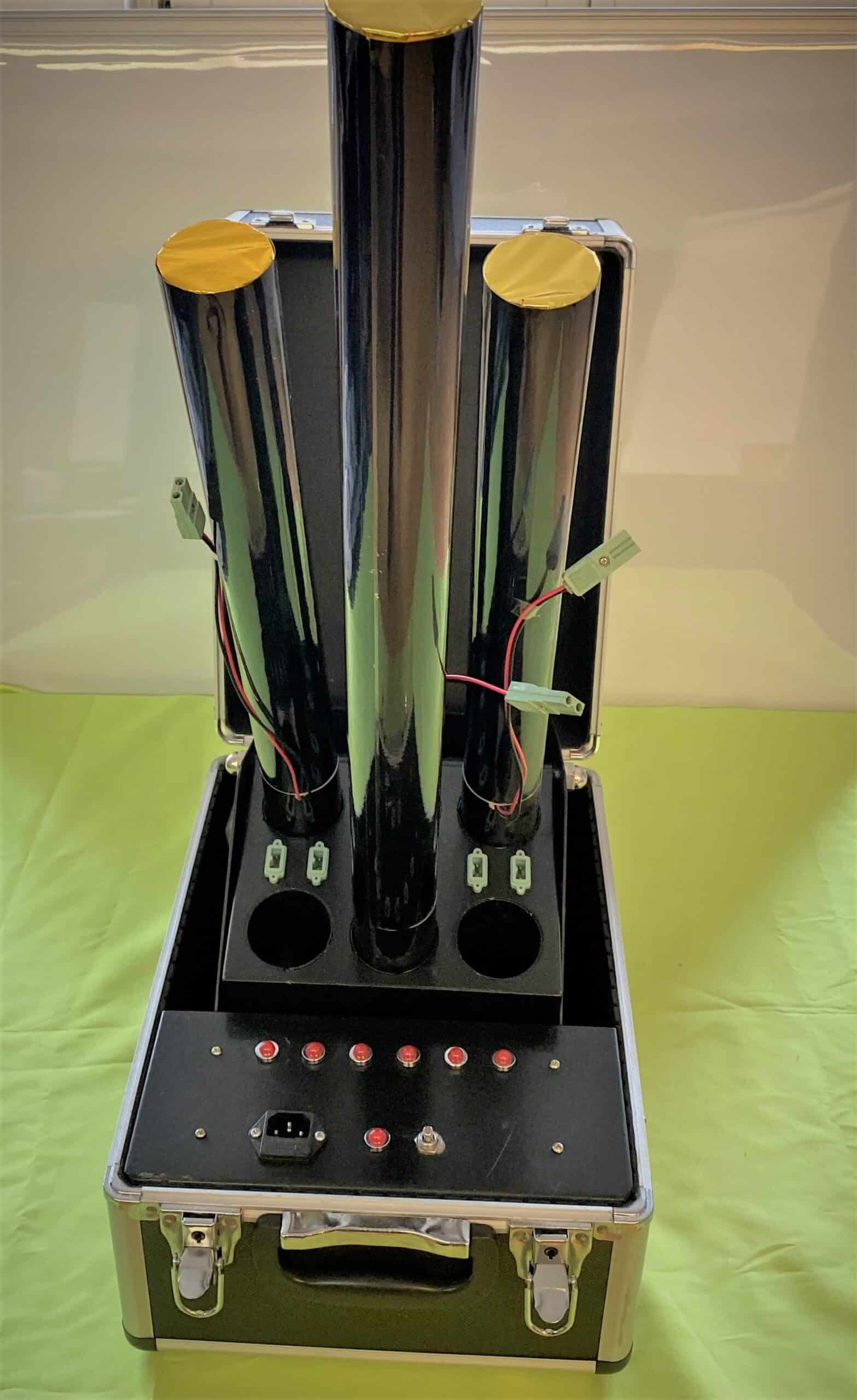 valigetta spara coriandoli elettrici 6 in contemporanea